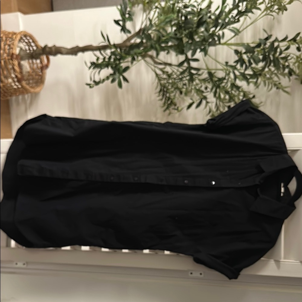 Eileen Fisher Organic Cottton Black Shift Dress XS